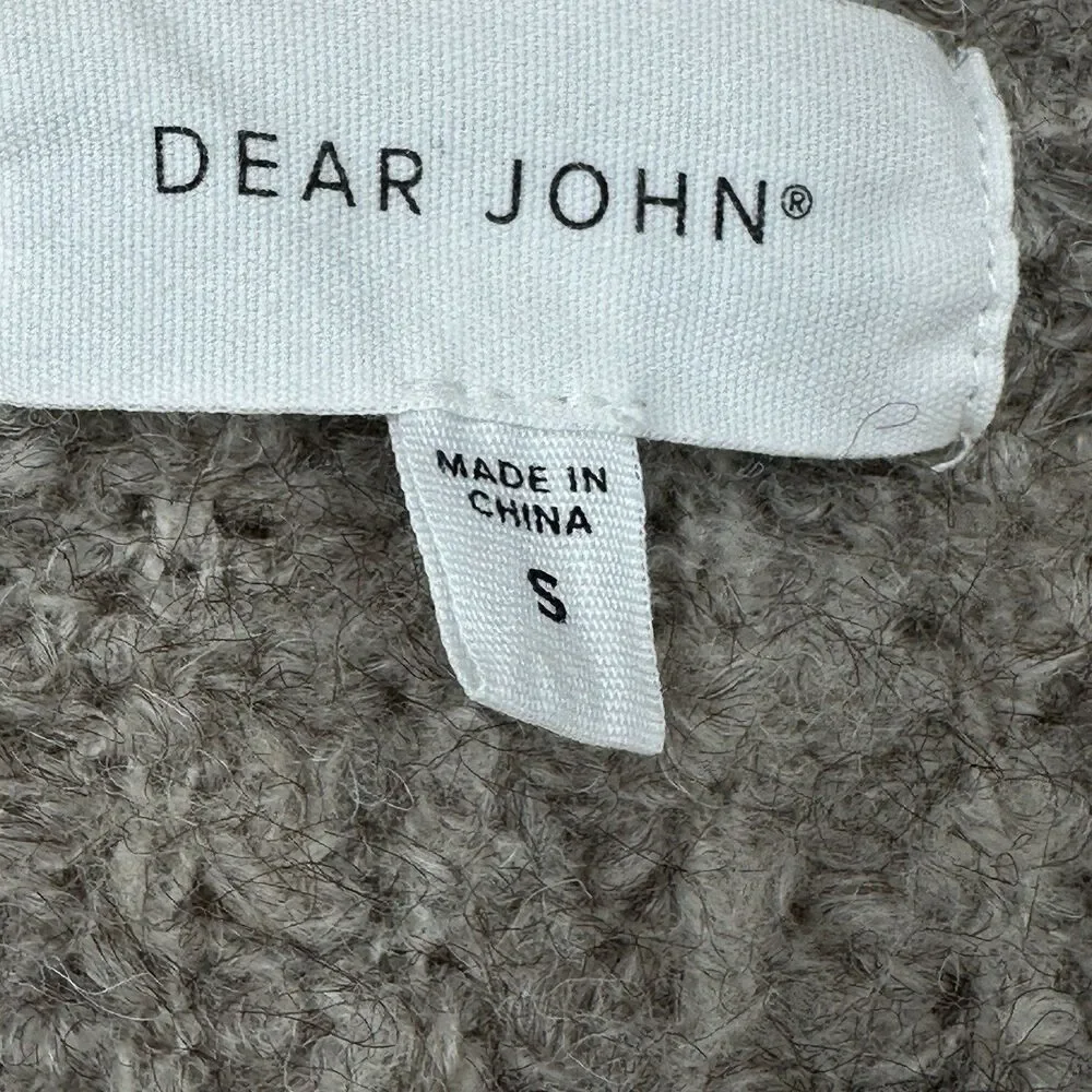 Dear John Long Sleeve gray cardigan‎ supper fluffy  Women's Size S. cable knit